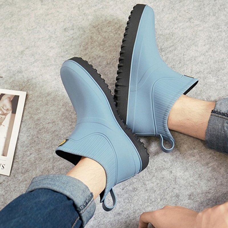 Men Rain Ankle Boots Slip-on Nonskid Orthopedic Shoes