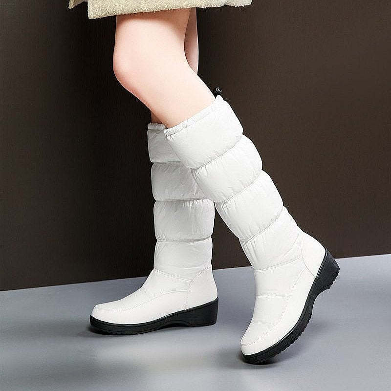 Women Mid-calf Orthopedic Snow Boots Windproofing Slip-on Winter Shoes