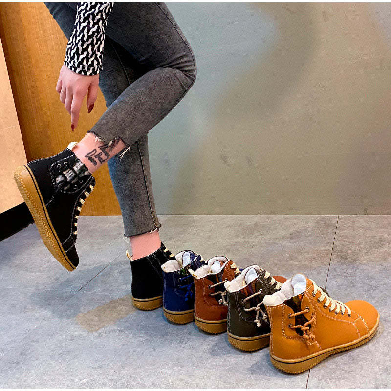 Women Ankle Boots Zipper Plush Orthopedic Shoes