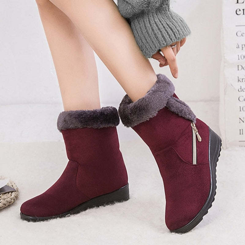Women Winter Boots Fur Collar Casual Orthopedic Shoes