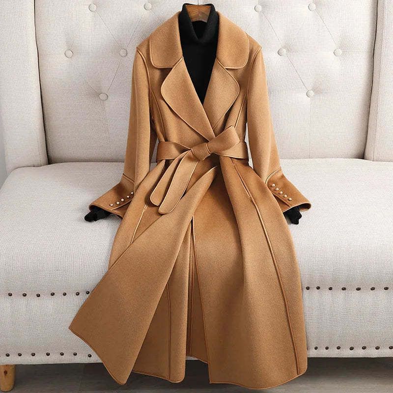 Merino Wool Trench Coat for Women