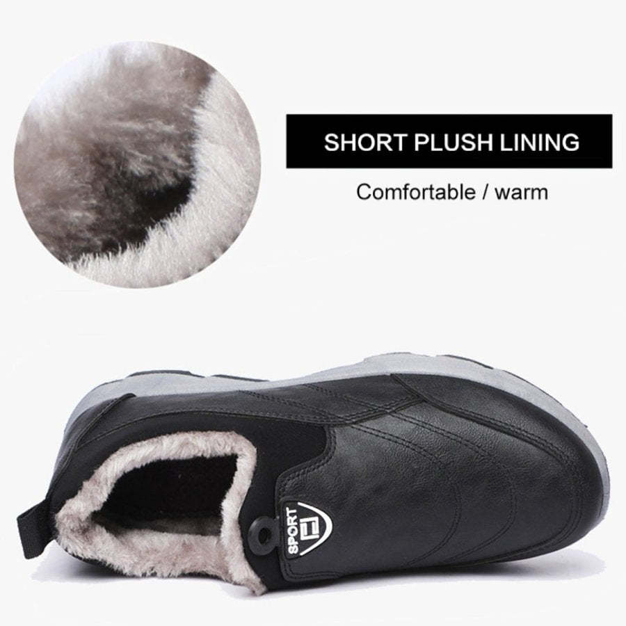 Orthopedic Snow Boots For Men Plush Slip-on Winter Shoes