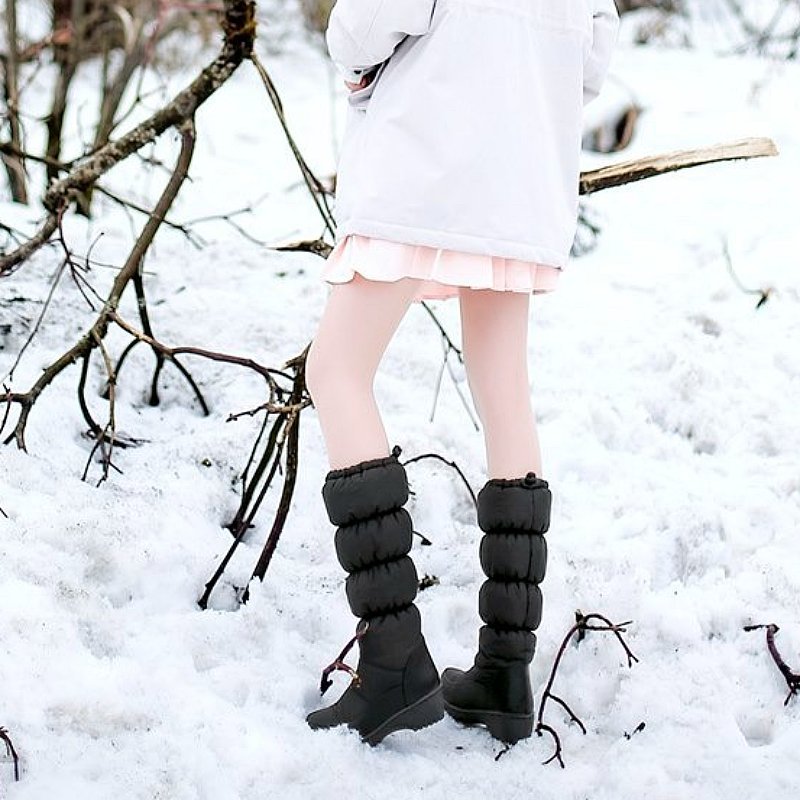 Women Mid-calf Orthopedic Snow Boots Windproofing Slip-on Winter Shoes