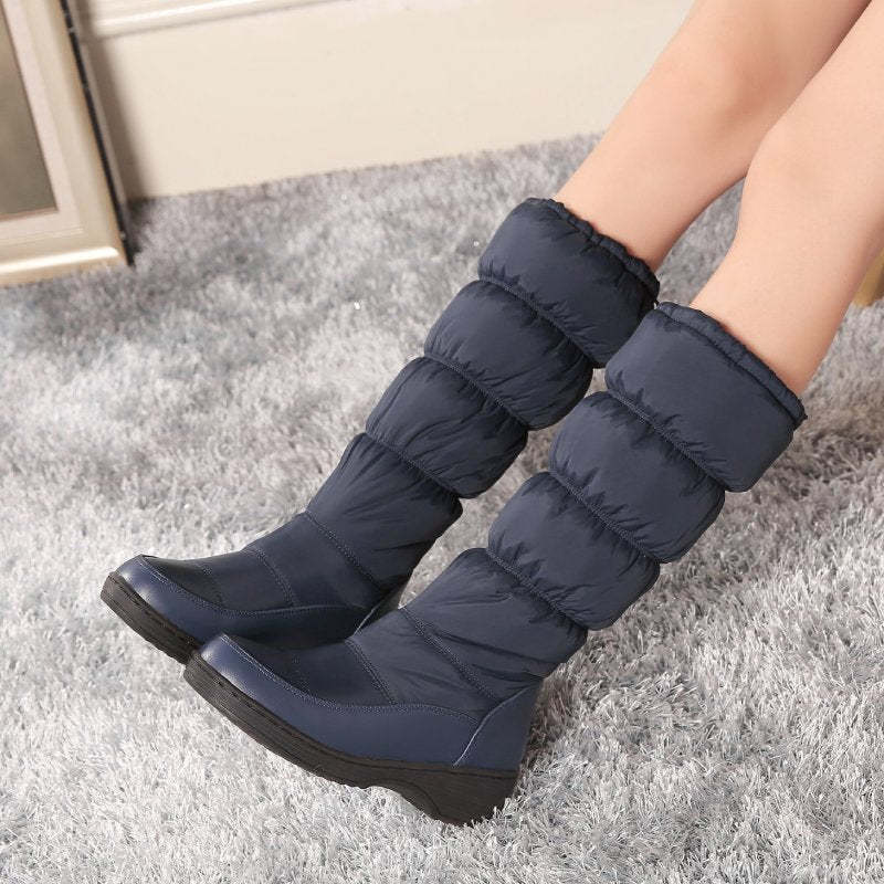 Women Mid-calf Orthopedic Snow Boots Windproofing Slip-on Winter Shoes