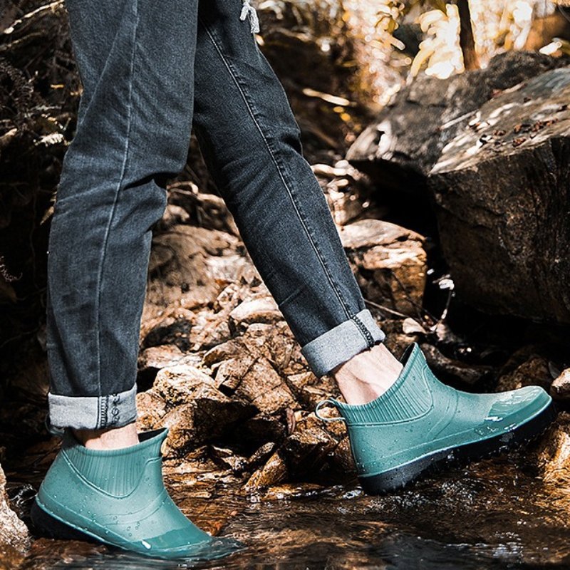 Men Rain Ankle Boots Slip-on Nonskid Orthopedic Shoes