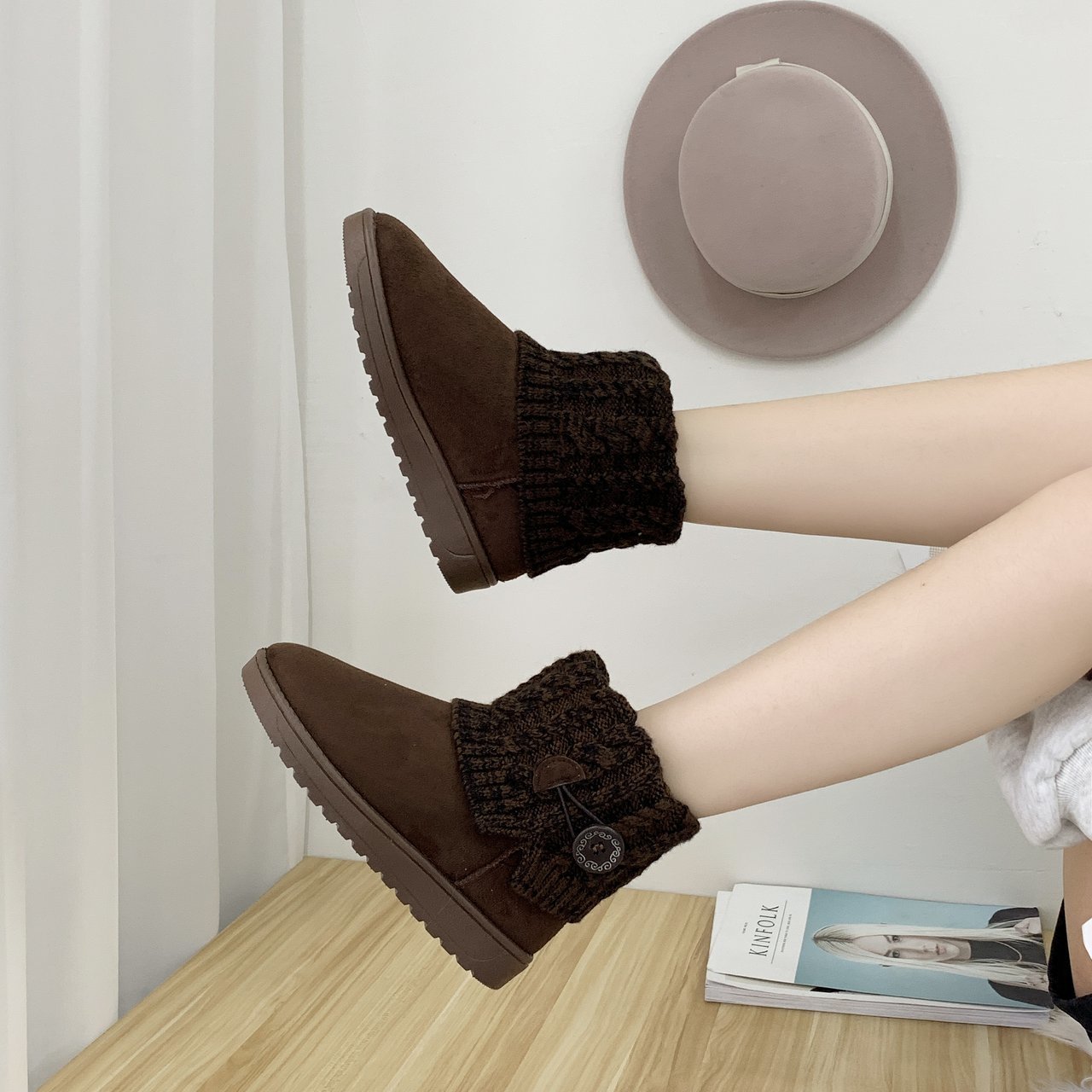 Outdoor Orthopedic Winter Boots For Women Suede Ankle Shoes