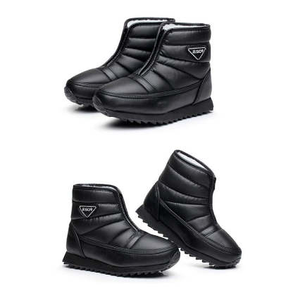 Women Zipper Orthopedic Shoes Plush Snow Ankle Boots
