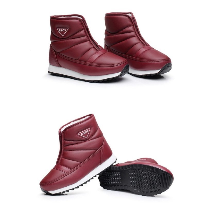 Women Zipper Orthopedic Shoes Plush Snow Ankle Boots
