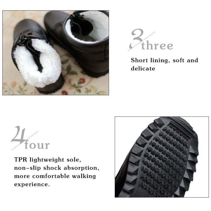 Women Zipper Orthopedic Shoes Plush Snow Ankle Boots