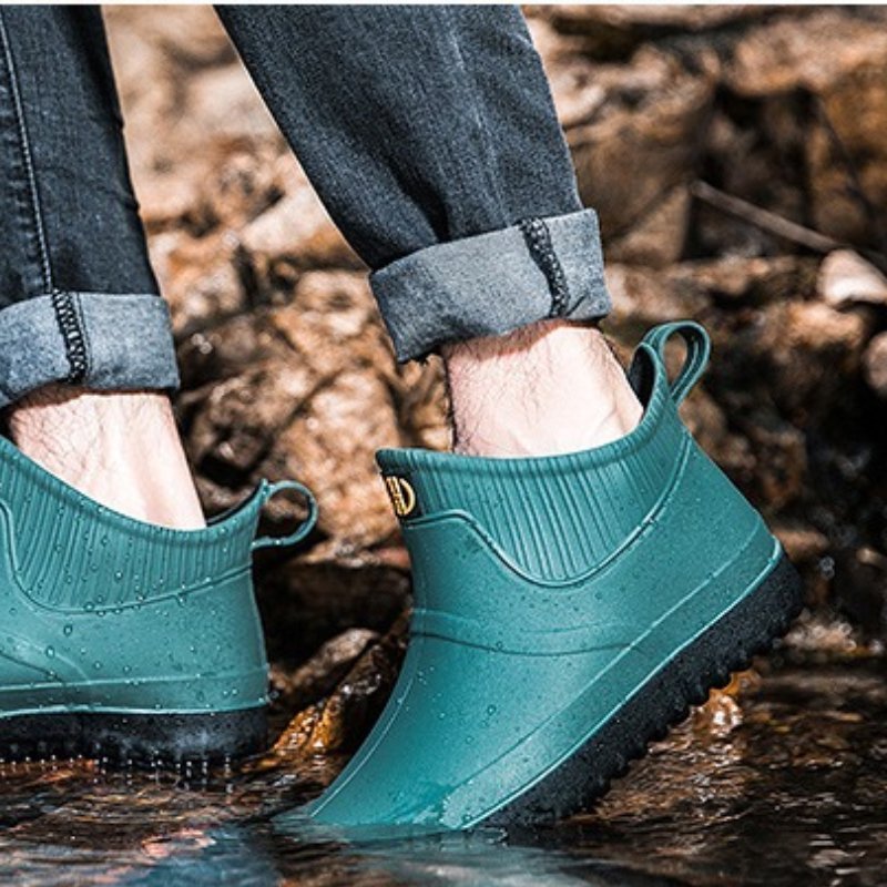 Men Rain Ankle Boots Slip-on Nonskid Orthopedic Shoes