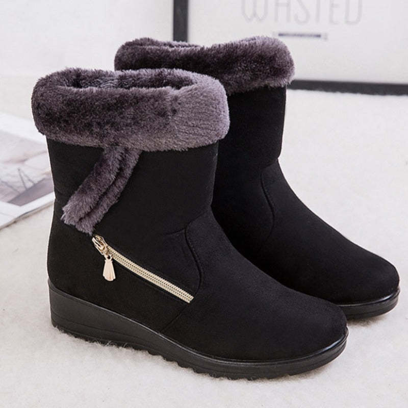 Women Winter Boots Fur Collar Casual Orthopedic Shoes