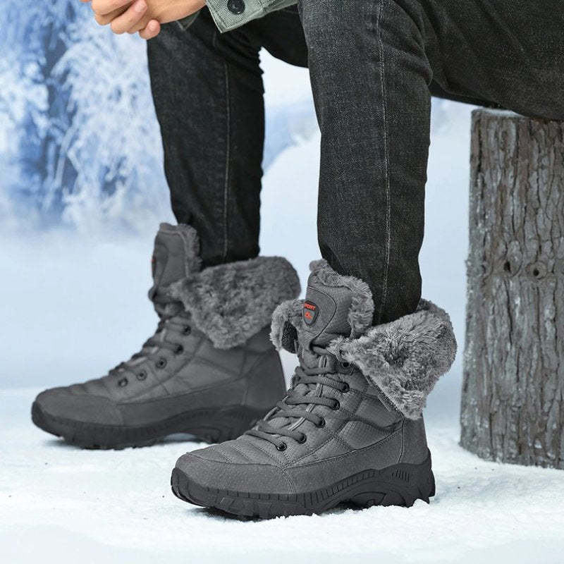 Men Orthopedic Shoes Foldable Collar Hiking Snow Boots