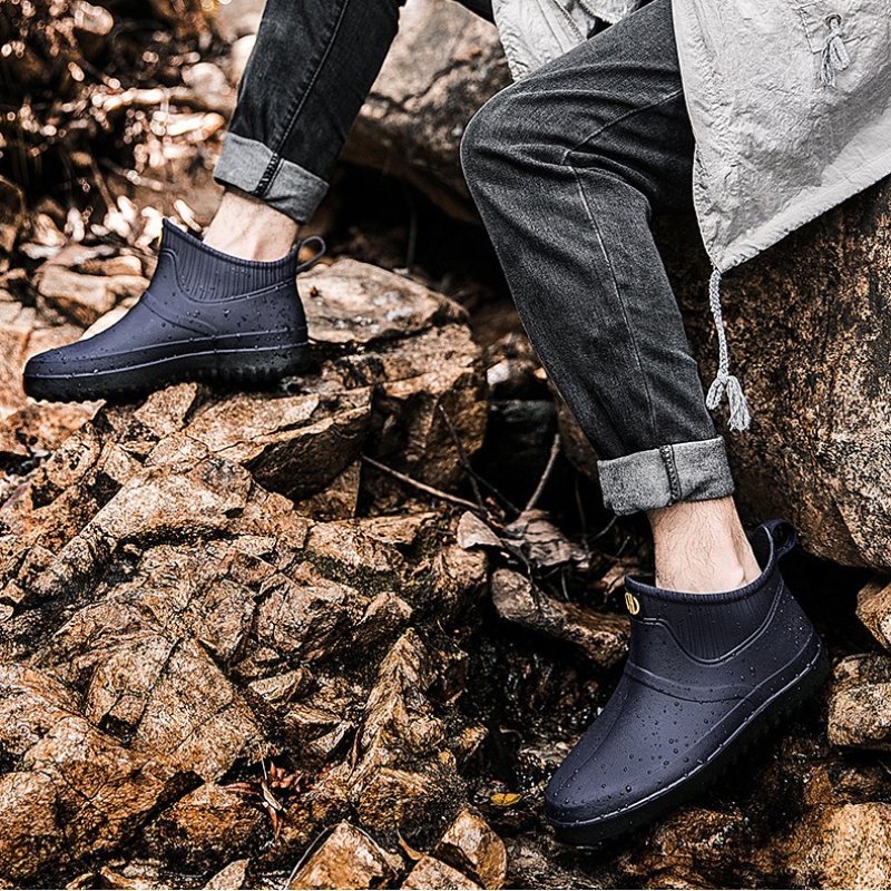 Men Rain Ankle Boots Slip-on Nonskid Orthopedic Shoes