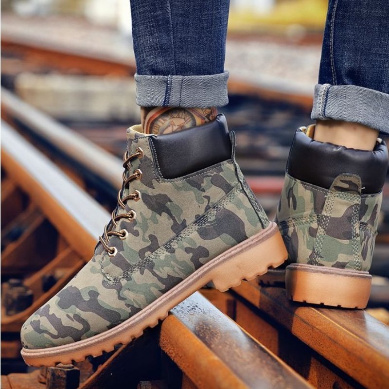 Men Winter Orthopedic Shoes Warm Army Ankle Boots