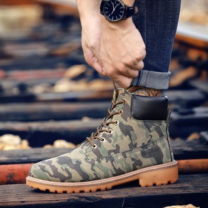 Men Winter Orthopedic Shoes Warm Army Ankle Boots