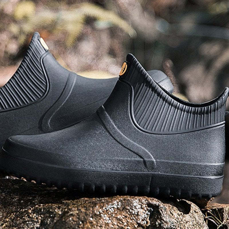 Men Rain Ankle Boots Slip-on Nonskid Orthopedic Shoes