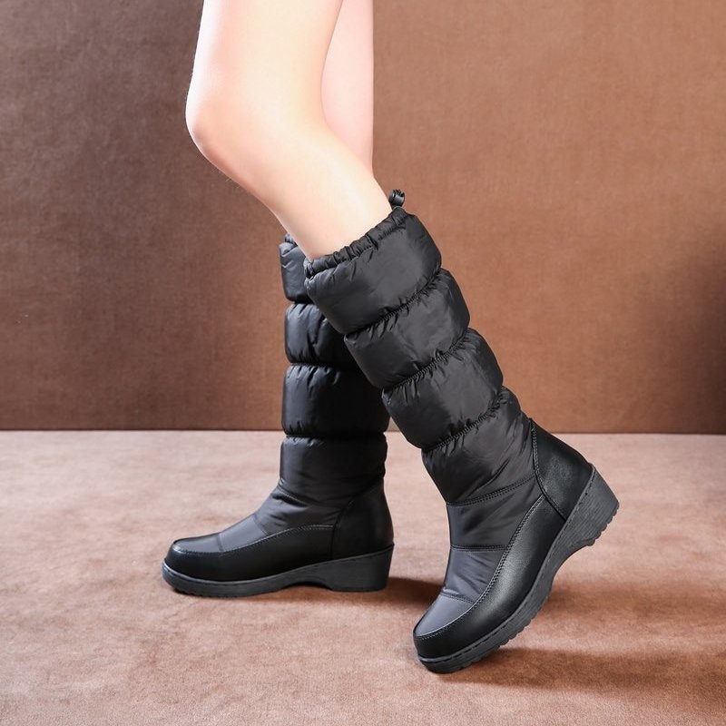 Women Mid-calf Orthopedic Snow Boots Windproofing Slip-on Winter Shoes