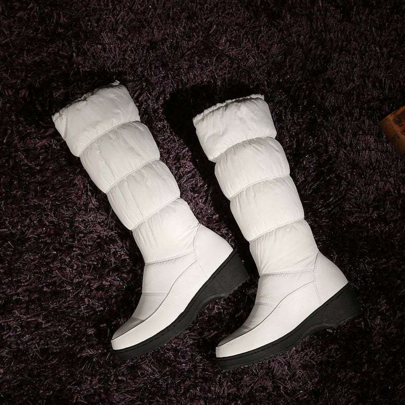 Women Mid-calf Orthopedic Snow Boots Windproofing Slip-on Winter Shoes
