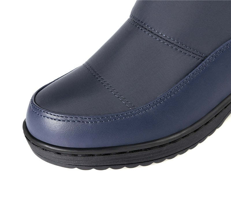 Women Mid-calf Orthopedic Snow Boots Windproofing Slip-on Winter Shoes