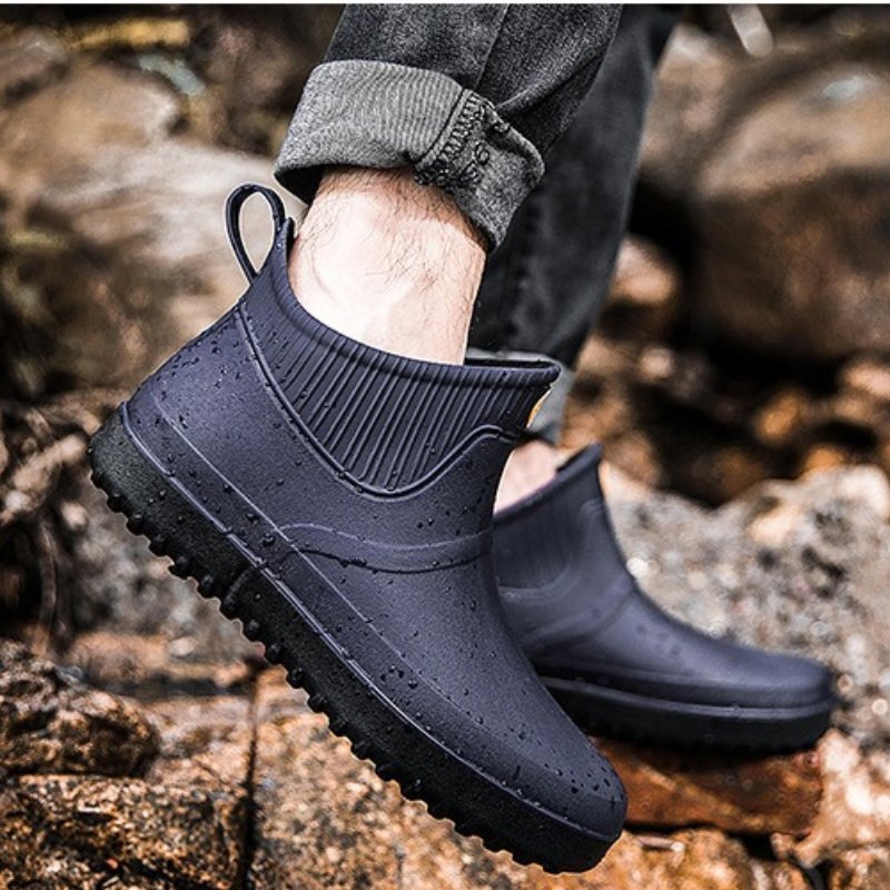 Men Rain Ankle Boots Slip-on Nonskid Orthopedic Shoes
