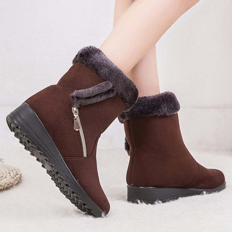 Women Winter Boots Fur Collar Casual Orthopedic Shoes
