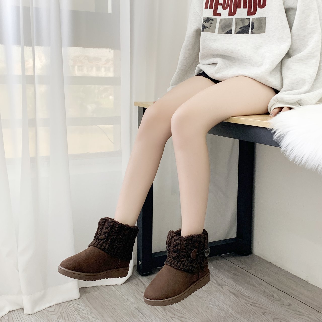 Outdoor Orthopedic Winter Boots For Women Suede Ankle Shoes