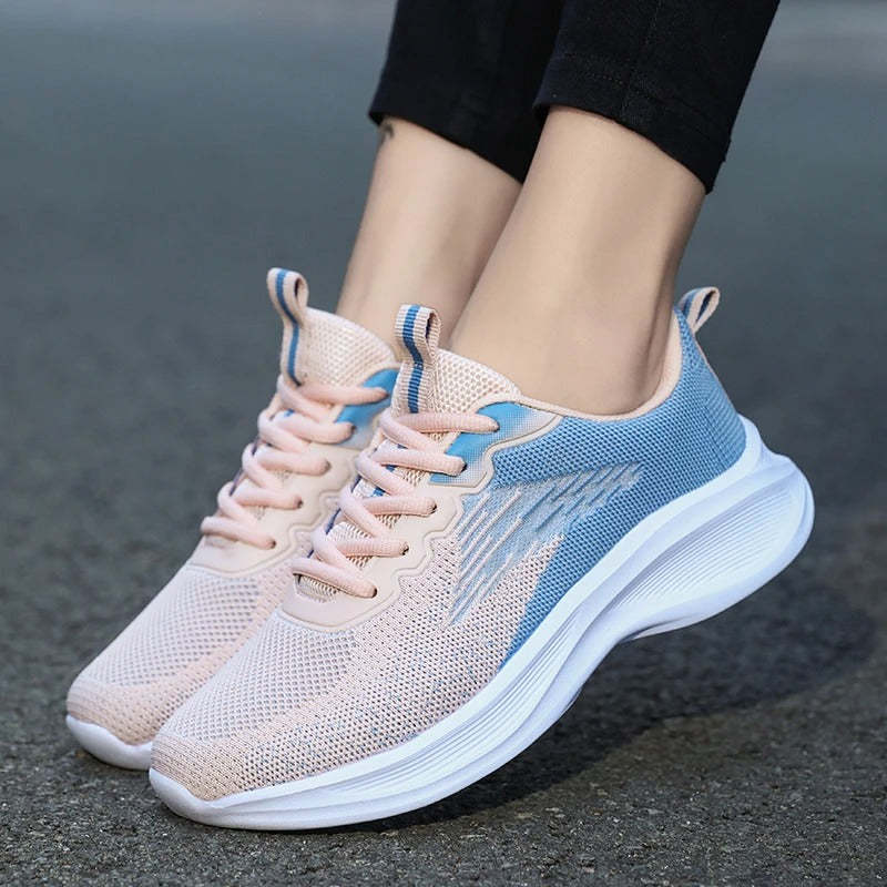 Women Orthopedic Shoes Thick Sole Gradient Colorful Sports Sneakers