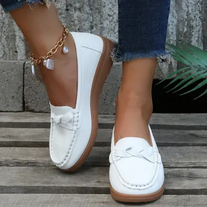 Orthopedic Women shoes Soft Leather Slip on Walking Loafers Shoes