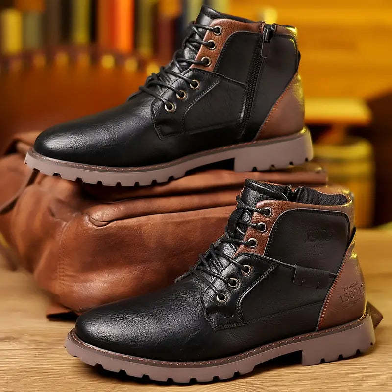 Zippered Leather Boots