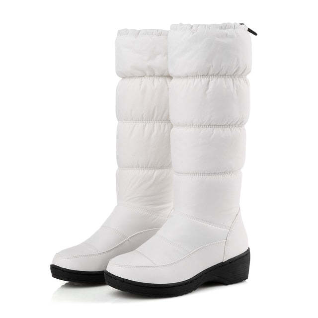 Women Mid-calf Orthopedic Snow Boots Windproofing Slip-on Winter Shoes