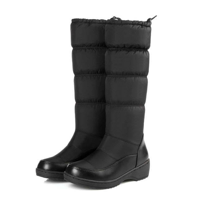 Women Mid-calf Orthopedic Snow Boots Windproofing Slip-on Winter Shoes