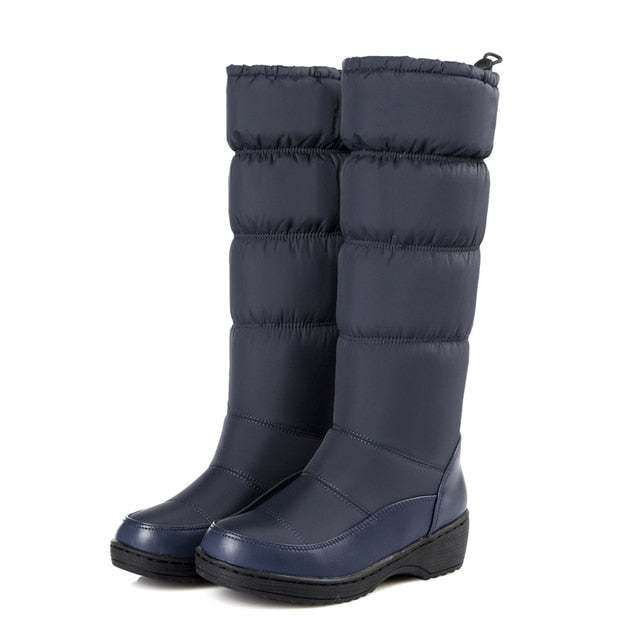 Women Mid-calf Orthopedic Snow Boots Windproofing Slip-on Winter Shoes