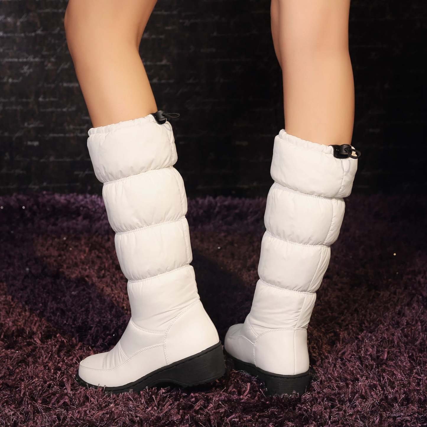 Women Mid-calf Orthopedic Snow Boots Windproofing Slip-on Winter Shoes