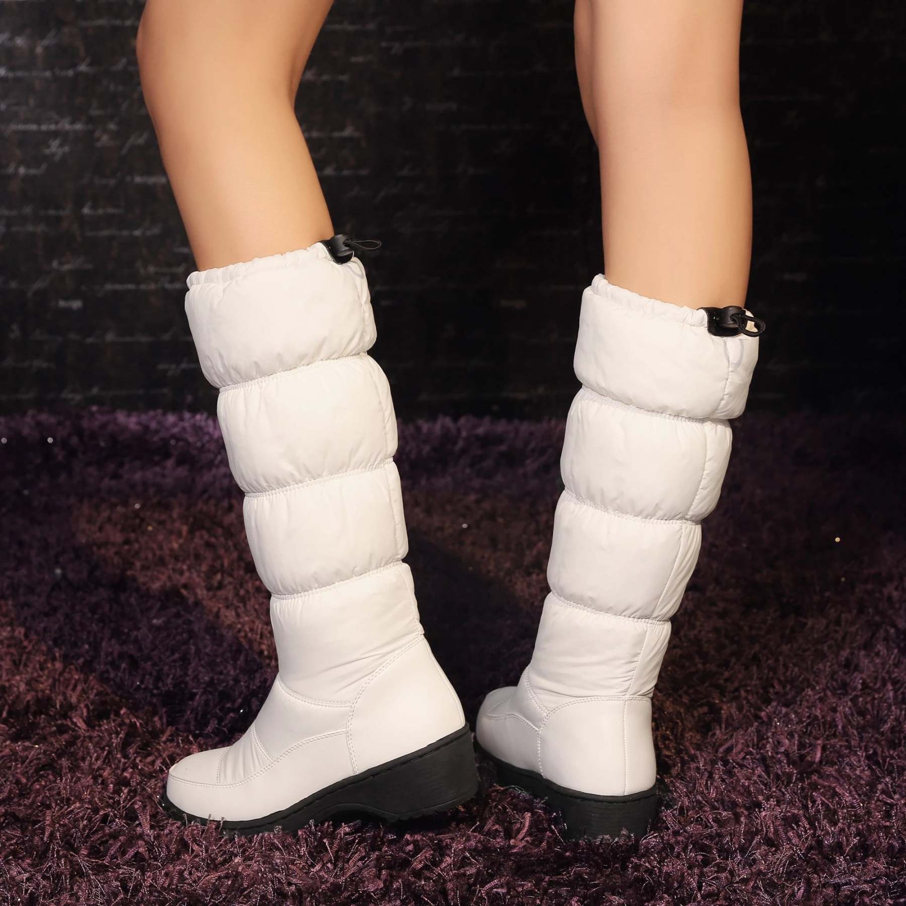 Women Mid-calf Orthopedic Snow Boots Windproofing Slip-on Winter Shoes
