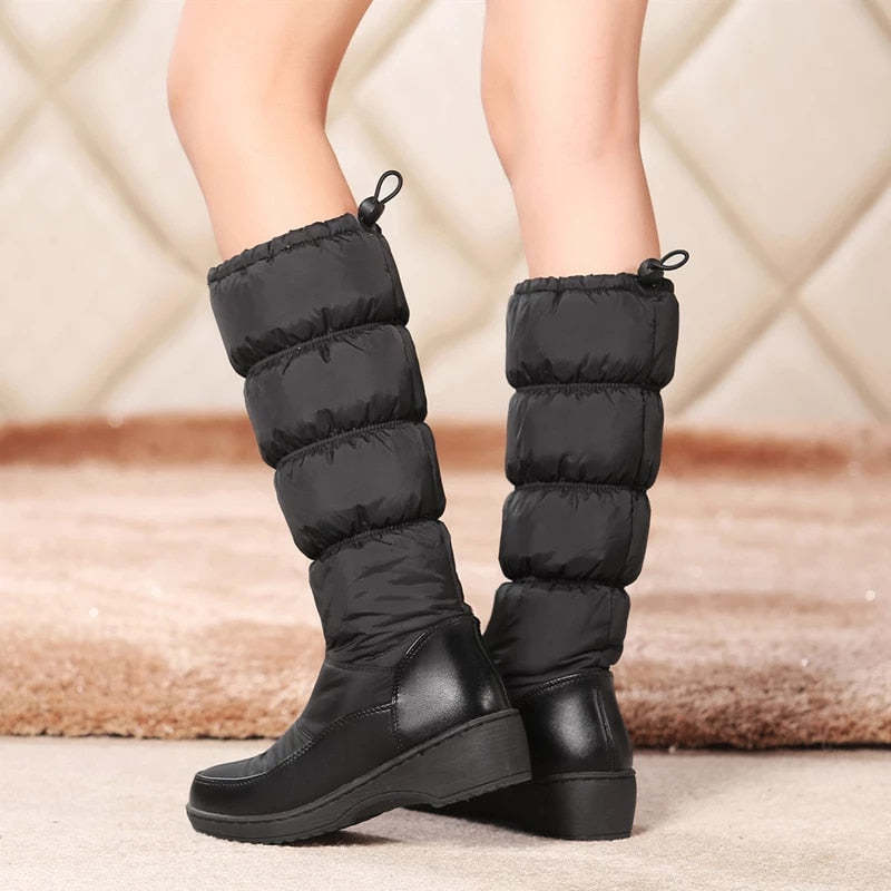 Women Mid-calf Orthopedic Snow Boots Windproofing Slip-on Winter Shoes