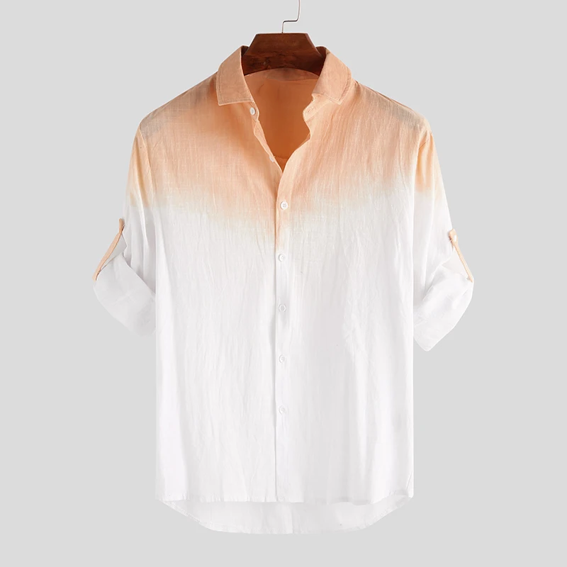 Color Faded Linen Summer Shirt for Men