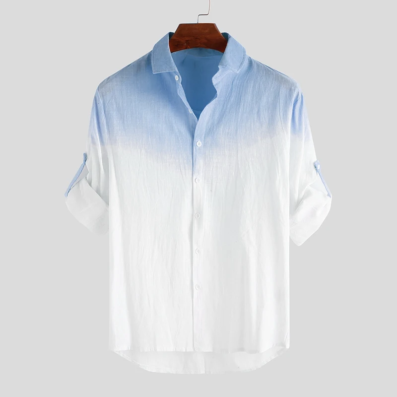 Color Faded Linen Summer Shirt for Men