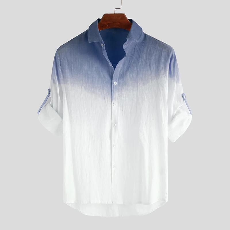 Color Faded Linen Summer Shirt for Men