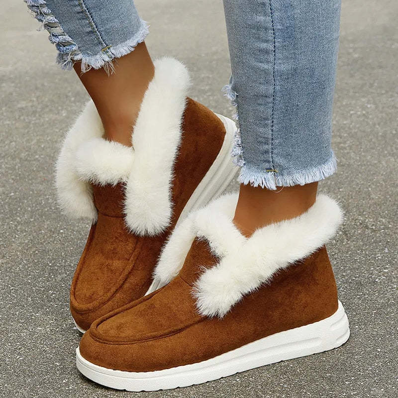 Orthopedic Women Boots Warm Plush Fur Chic Snow Ankle Boots