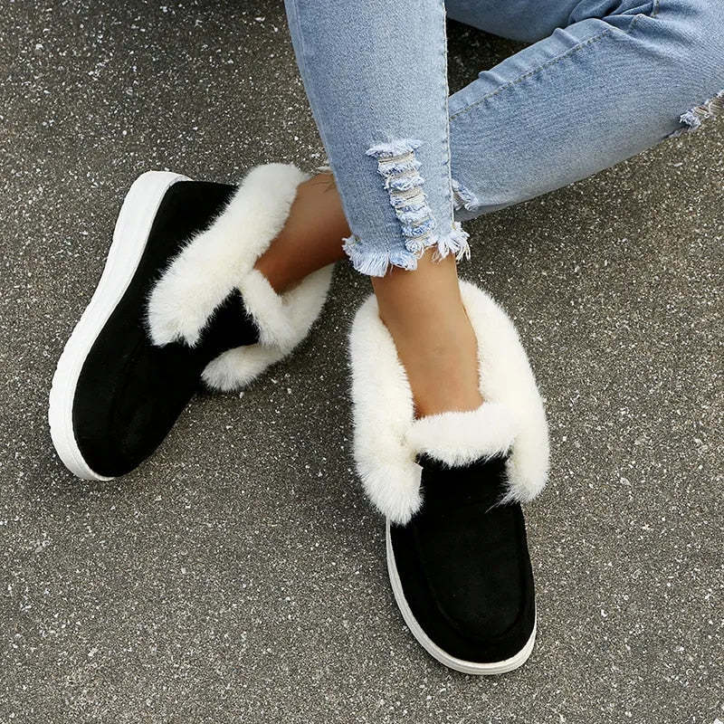 Orthopedic Women Boots Warm Plush Fur Chic Snow Ankle Boots