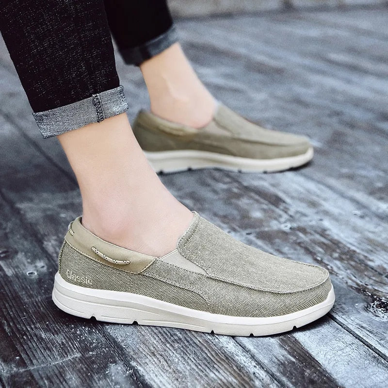 Men Orthopedic Loafers Breathable Canvas Shoes Lightweight Causal Comfortable Walking Shoes