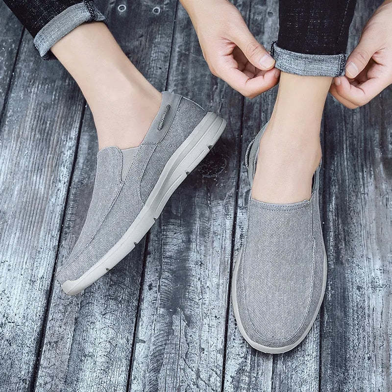 Men Orthopedic Loafers Breathable Canvas Shoes Lightweight Causal Comfortable Walking Shoes