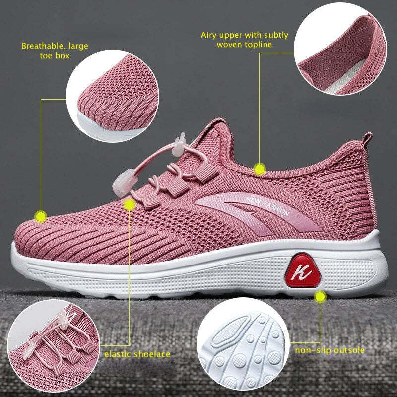 Women Woven Socks Breathable Arch Support Elastic Orthopedic Shoes
