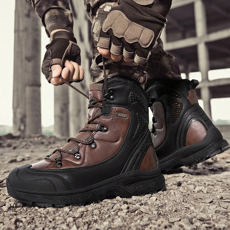 Waterproof Leather Combat Boots