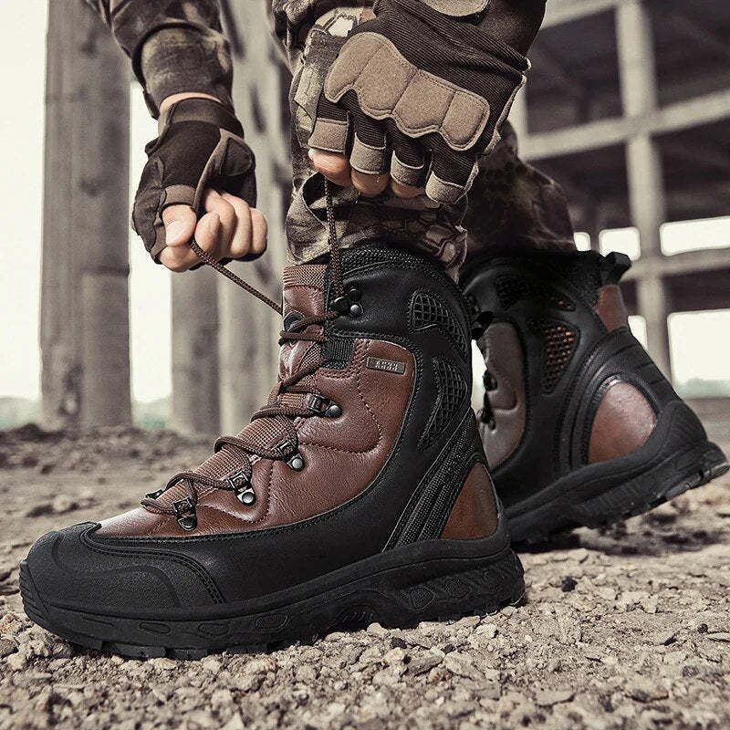 Waterproof Leather Combat Boots