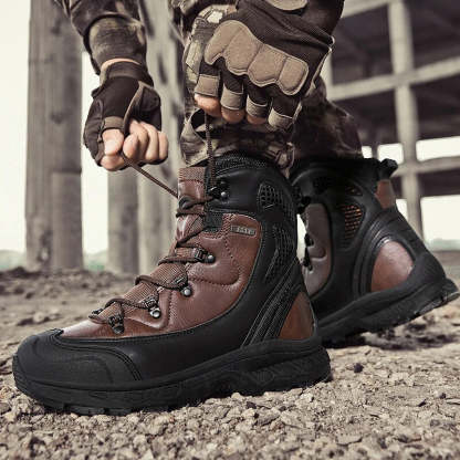 Waterproof Leather Combat Boots