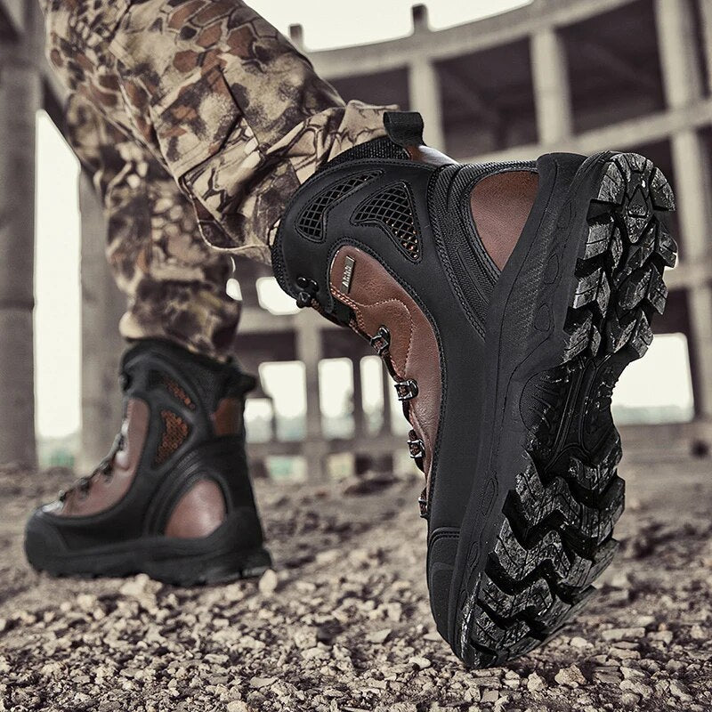 Waterproof Leather Combat Boots