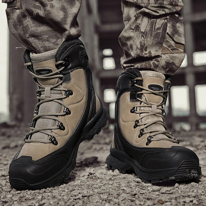 Waterproof Leather Combat Boots