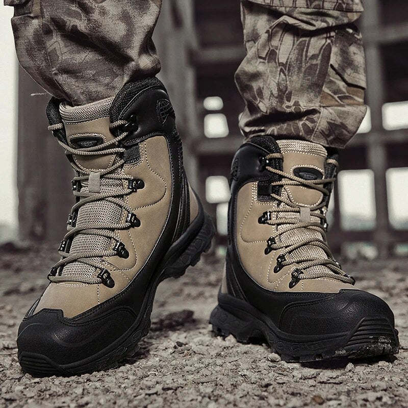 Waterproof Leather Combat Boots