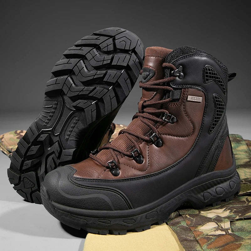 Waterproof Leather Combat Boots